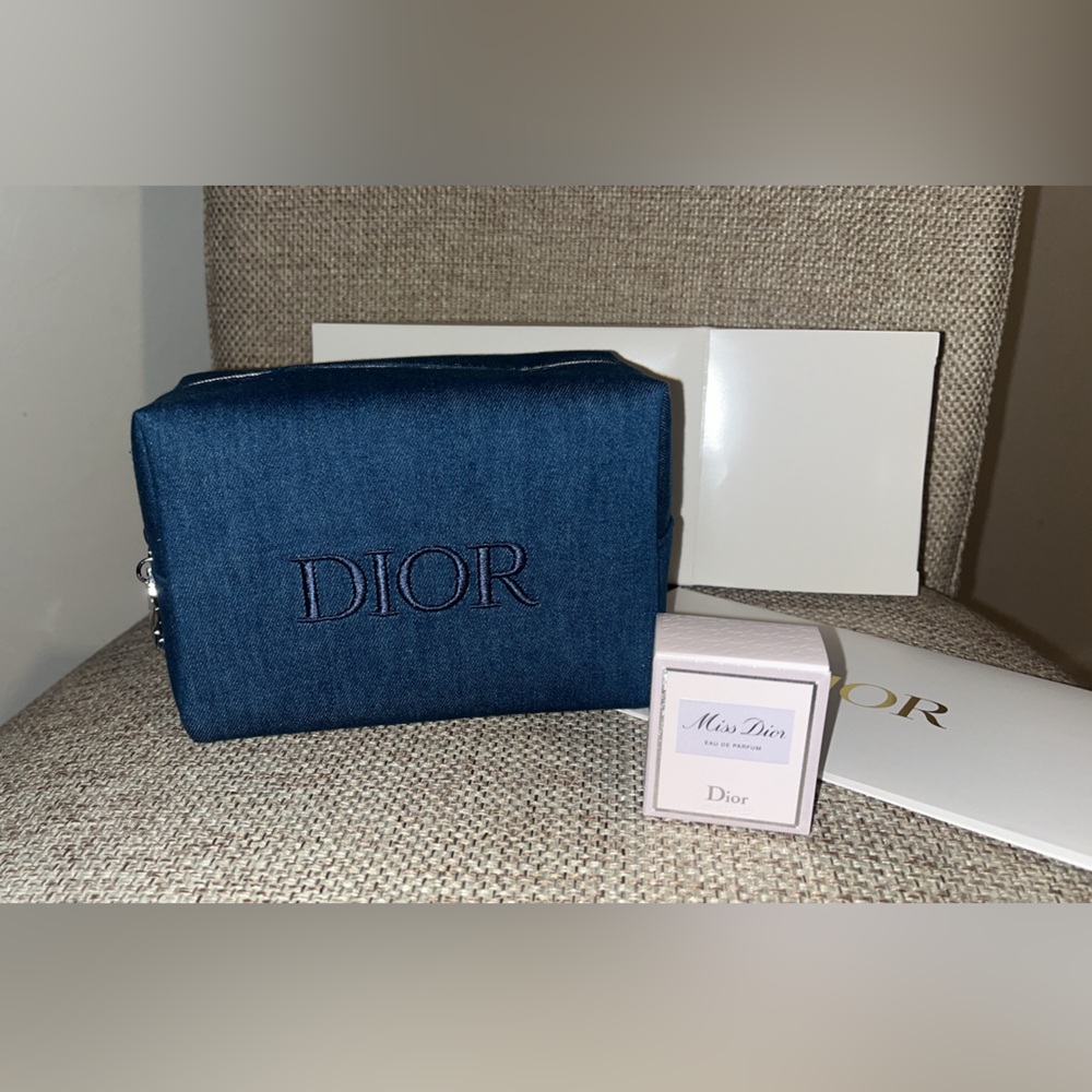 NWT Dior Blue Cosmetic Bag